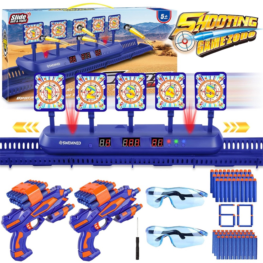 Interactive Shooting Target Game Set with Blasters